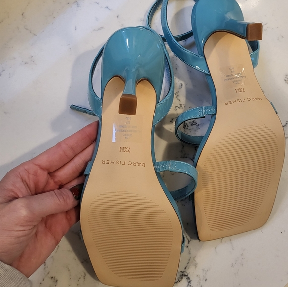 SOLD OFF PM Marc Fisher Turquoise Strappy Sandals - Picture 4 of 4